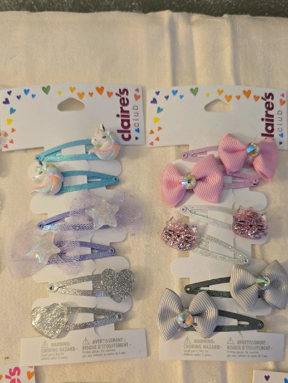 9 Claire's Pastel Hair Clip Bundle, Many Different Designs All New